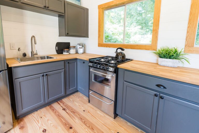 Buy a 32 foot mobile tiny house with main floor bedroom
